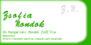 zsofia mondok business card